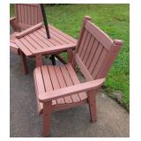 Wood Composite Double Patio Chair Combo