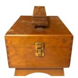Vintage Wooden Shoe-Shine Box Shoe Caddie and Accessories Storage