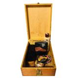 Vintage Wooden Shoe-Shine Box Shoe Caddie and Accessories Storage