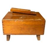 Vintage Wooden Shoe-Shine Box Shoe Caddie and Accessories Storage