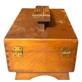 Vintage Wooden Shoe-Shine Box Shoe Caddie and Accessories Storage
