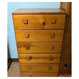 Small Five Drawer Wood Dresser