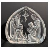Mats Jonasson Holy Family Crystal Sculpture