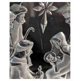 Mats Jonasson Holy Family Crystal Sculpture