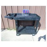 New 500 lb poly shop cart. As shown. New 500 lb poly shop cart. As shown.