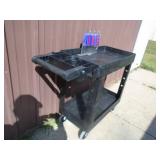 New 500 lb poly shop cart. As shown. New 500 lb poly shop cart. As shown.
