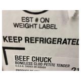 Beef Chuck Boneless Clod Petite Tender, 6.18 lbs