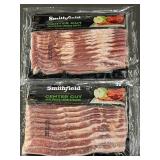 2 Packs Smithfield Center Cut Applewood Smoked Bacon 12 oz Each