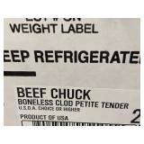 Beef Chuck Boneless Clod Petite Tender 6lbs 13ozs Fresh not Frozen
