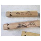 (BSB) 5 Vintage Wood Train Whistles... (BSB) 5 Vintage Wood Train Whistles...