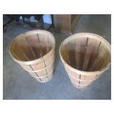 (BS) 2 Wood Bushel Baskets 20" Tall... (BS) 2 Wood Bushel Baskets 20" Tall...