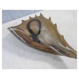 (FS) Art Glass Seashell 14" Long... (FS) Art Glass Seashell 14" Long...
