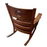 Vintage Wooden Rocking Chair with Brown Cushion Vintage Wooden Rocking Chair with Brown Cushion