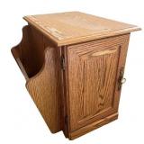 Oak Wood Magazine Rack with Storage Cabinet Oak Wood Magazine Rack with Storage Cabinet
