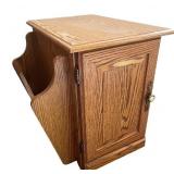 Oak Wood Magazine Rack with Storage Cabinet Oak Wood Magazine Rack with Storage Cabinet