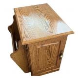 Oak Wood Magazine Rack with Storage Cabinet Oak Wood Magazine Rack with Storage Cabinet