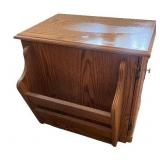 Oak Wood Magazine Rack with Storage Cabinet Oak Wood Magazine Rack with Storage Cabinet
