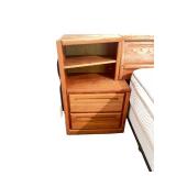 Queen Size Oak Headboard with Shelves and Drawers Queen Size Oak Headboard with Shelves and Drawers