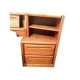 Queen Size Oak Headboard with Shelves and Drawers Queen Size Oak Headboard with Shelves and Drawers
