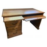 Wooden Office Desk with 4 Drawers and Pull-Out Keyboard Tray Wooden Office Desk with 4 Drawers and Pull-Out Keyboard Tray