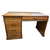 Wooden Office Desk with 4 Drawers and Pull-Out Keyboard Tray Wooden Office Desk with 4 Drawers and Pull-Out Keyboard Tray