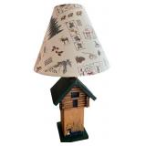 Rustic Cabin Table Lamp with Nature Motif Shade Rustic Cabin Table Lamp with Nature Motif Shade