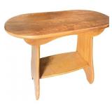 Wooden Oval Side Table with Shelf Wooden Oval Side Table with Shelf