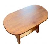 Wooden Oval Side Table with Shelf Wooden Oval Side Table with Shelf