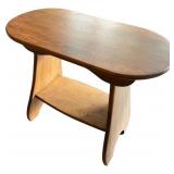 Wooden Oval Side Table with Shelf Wooden Oval Side Table with Shelf