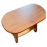 Wooden Oval Side Table with Shelf Wooden Oval Side Table with Shelf