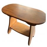 Wooden Oval Side Table with Shelf Wooden Oval Side Table with Shelf