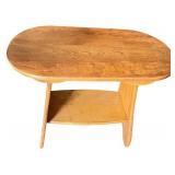 Wooden Oval Side Table with Shelf Wooden Oval Side Table with Shelf