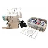 Singer Stylist Serger Sewing Machine with Thread Spools and Manual Singer Stylist Serger Sewing Machine with Thread Spools and Manual