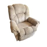 Beige Plush Recliner Armchair with Padded Arms Beige Plush Recliner Armchair with Padded Arms