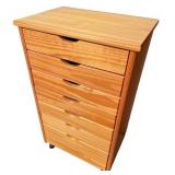 Wooden 7-Drawer Storage Cabinet on Casters Wooden 7-Drawer Storage Cabinet on Casters