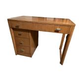Vintage Saginaw Furniture Shops Art Deco Style Extending Wooden Desk with Drawers. Vintage Saginaw Furniture Shops Art Deco Style Extending Wooden Desk with Drawers.