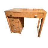 Vintage Saginaw Furniture Shops Art Deco Style Extending Wooden Desk with Drawers. Vintage Saginaw Furniture Shops Art Deco Style Extending Wooden Desk with Drawers.