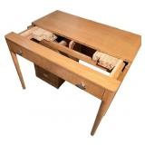 Vintage Saginaw Furniture Shops Art Deco Style Extending Wooden Desk with Drawers. Vintage Saginaw Furniture Shops Art Deco Style Extending Wooden Desk with Drawers.