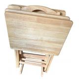 Set of 4 Wooden Folding TV Trays with Stand Set of 4 Wooden Folding TV Trays with Stand