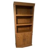 Oak Wood Bookshelf with Storage Cabinet and Shelves Oak Wood Bookshelf with Storage Cabinet and Shelves