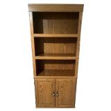 Oak Wood Bookshelf with Storage Cabinet and Shelves Oak Wood Bookshelf with Storage Cabinet and Shelves
