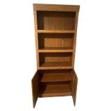 Oak Wood Bookshelf with Storage Cabinet and Shelves Oak Wood Bookshelf with Storage Cabinet and Shelves