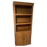 Oak Wood Bookshelf with Storage Cabinet and Shelves Oak Wood Bookshelf with Storage Cabinet and Shelves