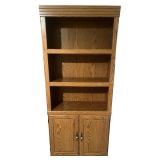 Oak Wood Bookshelf with Storage Cabinet and Shelves Oak Wood Bookshelf with Storage Cabinet and Shelves