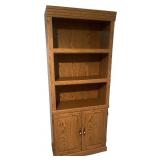 Oak Wood Bookshelf with Storage Cabinet and Shelves Oak Wood Bookshelf with Storage Cabinet and Shelves