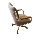 Pair of Vintage Brown Upholstered Office Chairs with Casters Pair of Vintage Brown Upholstered Office Chairs with Casters