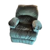 Plush Reclining Armchair with Green Corduroy Upholstery Plush Reclining Armchair with Green Corduroy Upholstery