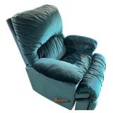 Plush Reclining Armchair with Green Corduroy Upholstery Plush Reclining Armchair with Green Corduroy Upholstery
