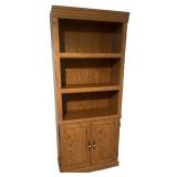 Oak Wood Bookshelf with Storage Cabinet and Shelves Oak Wood Bookshelf with Storage Cabinet and Shelves