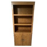 Oak Wood Bookshelf with Storage Cabinet and Shelves Oak Wood Bookshelf with Storage Cabinet and Shelves